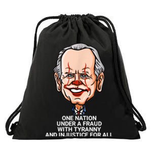 Biden One Nation Under A Fraud With Tyranny Drawstring Bag