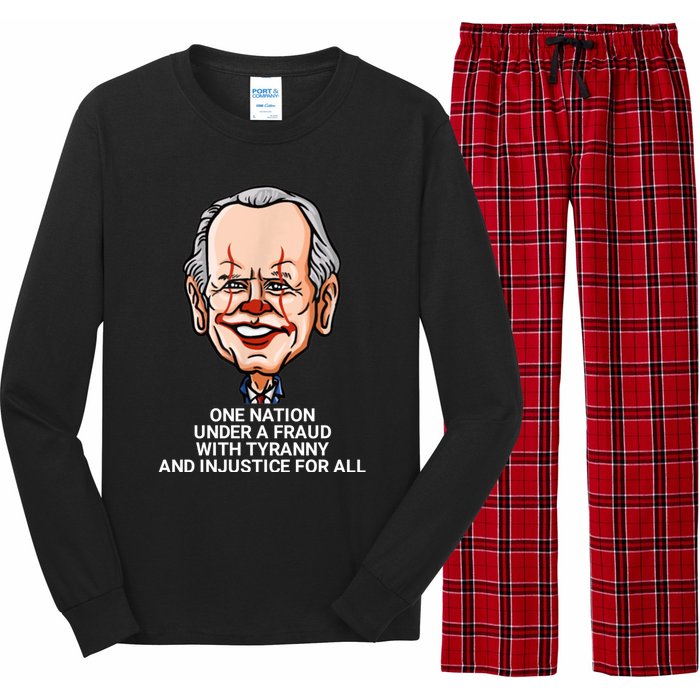 Biden One Nation Under A Fraud With Tyranny Long Sleeve Pajama Set