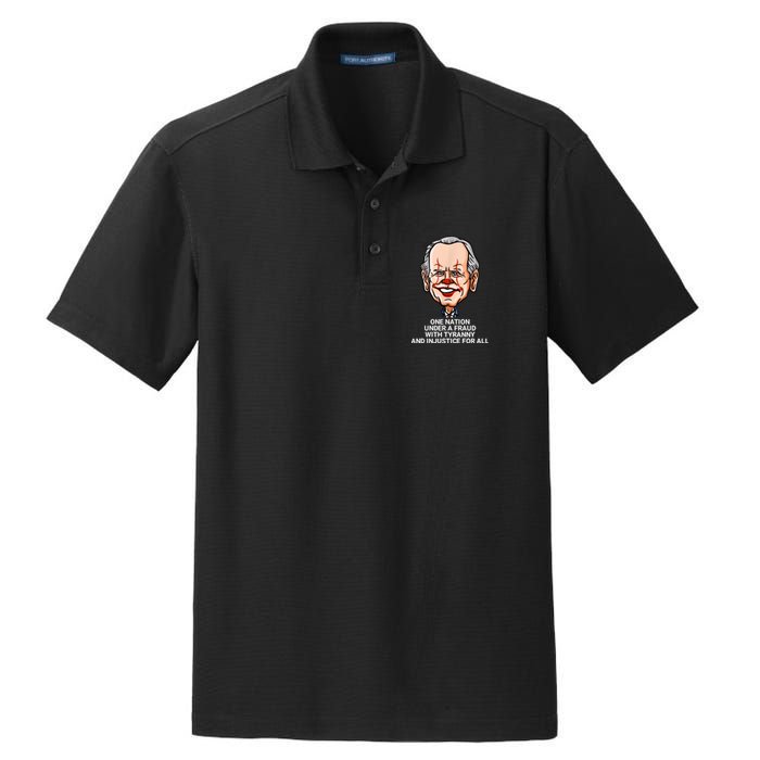 Biden One Nation Under A Fraud With Tyranny Dry Zone Grid Polo