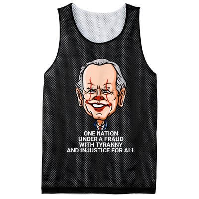 Biden One Nation Under A Fraud With Tyranny Mesh Reversible Basketball Jersey Tank