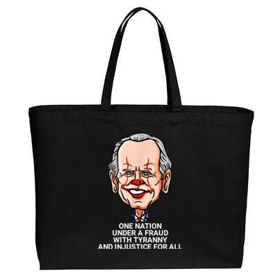 Biden One Nation Under A Fraud With Tyranny Cotton Canvas Jumbo Tote