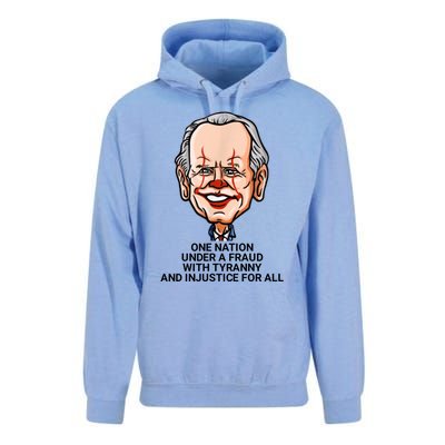 Biden One Nation Under A Fraud With Tyranny Unisex Surf Hoodie