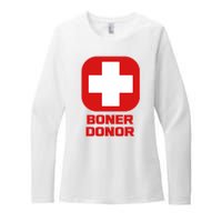 Boner Donor Womens CVC Long Sleeve Shirt