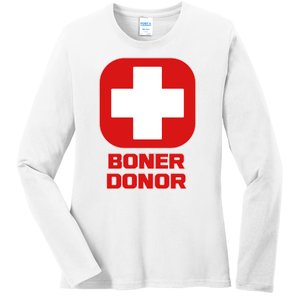 Boner Donor Ladies Long Sleeve Shirt