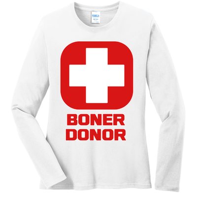 Boner Donor Ladies Long Sleeve Shirt