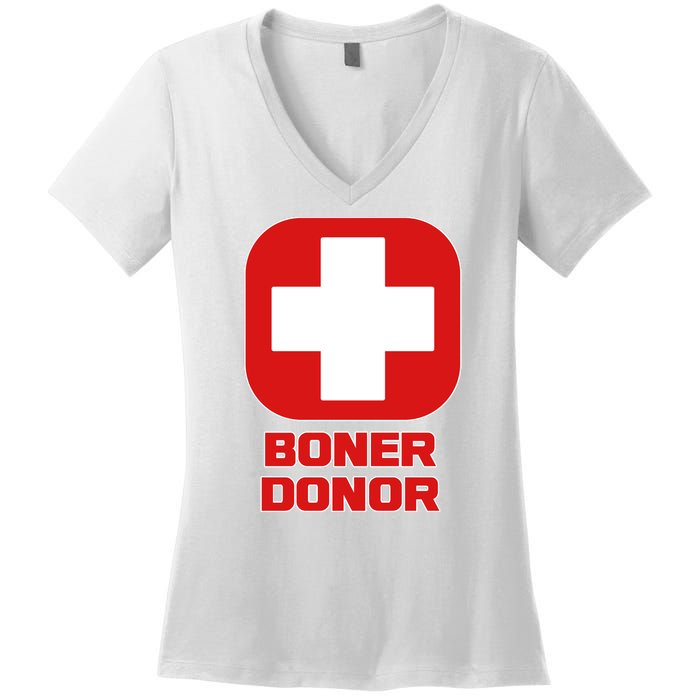 Boner Donor Women's V-Neck T-Shirt