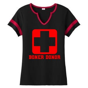 Boner Donor Adult Humor Ladies Halftime Notch Neck Tee