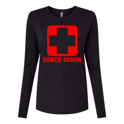 Boner Donor Adult Humor Womens Cotton Relaxed Long Sleeve T-Shirt