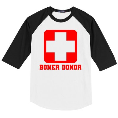 Boner Donor Adult Humor Baseball Sleeve Shirt