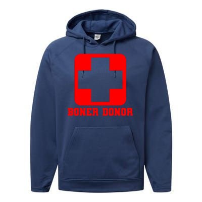 Boner Donor Adult Humor Performance Fleece Hoodie