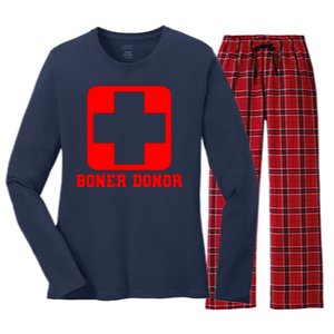 Boner Donor Adult Humor Women's Long Sleeve Flannel Pajama Set 