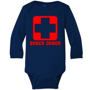 Boner Donor Adult Humor Baby Long Sleeve Bodysuit