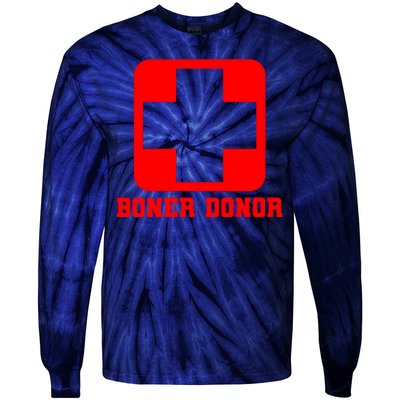 Boner Donor Adult Humor Tie-Dye Long Sleeve Shirt