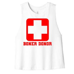 Boner Donor Adult Humor Women's Racerback Cropped Tank