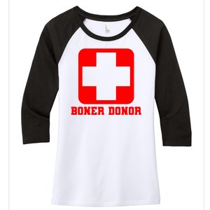 Boner Donor Adult Humor Women's Tri-Blend 3/4-Sleeve Raglan Shirt