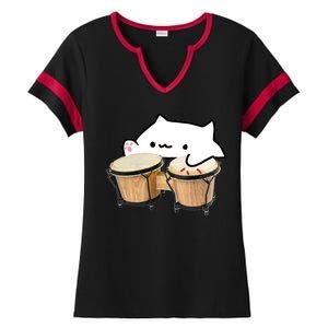 Bongo Cat Ladies Halftime Notch Neck Tee