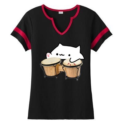 Bongo Cat Ladies Halftime Notch Neck Tee