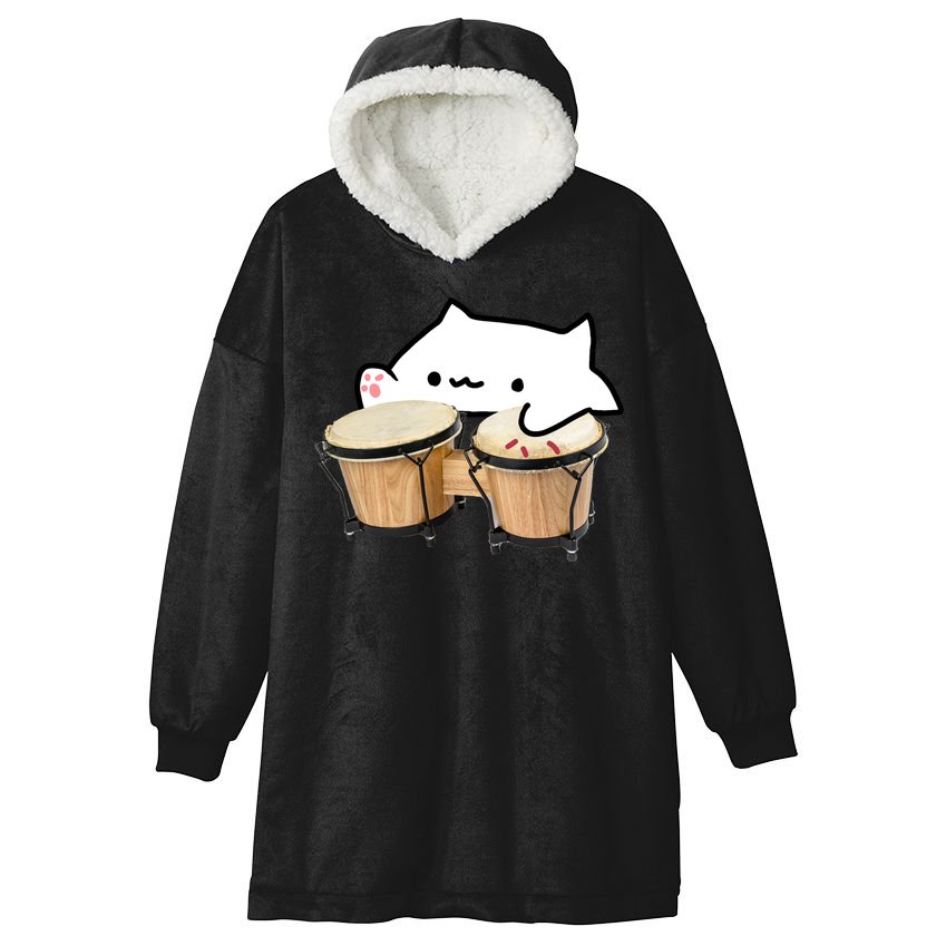 Bongo Cat Hooded Wearable Blanket