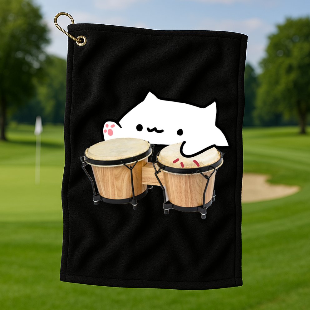 Bongo Cat Golf Towel