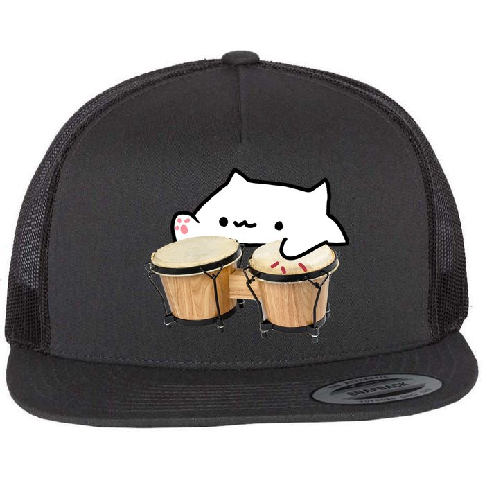 Bongo Cat Flat Bill Trucker Hat