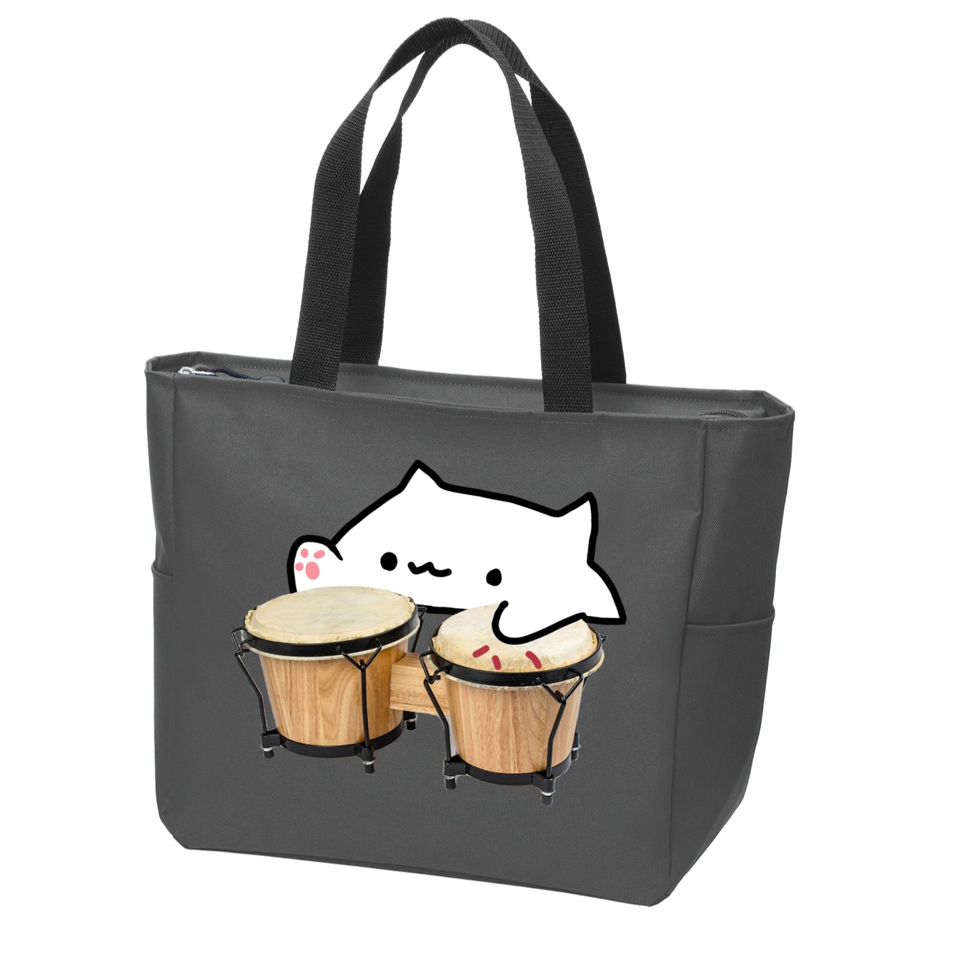Bongo Cat Zip Tote Bag