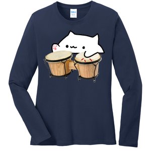 Bongo Cat Ladies Long Sleeve Shirt