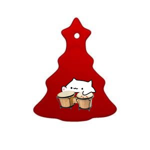 Bongo Cat Ceramic Tree Ornament