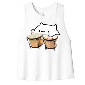 Bongo Cat Women's Racerback Cropped Tank