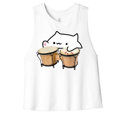 Bongo Cat Women's Racerback Cropped Tank