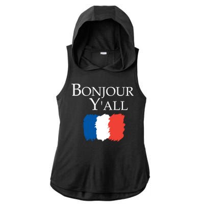 Bonjour Y'all French Parris Ladies PosiCharge Tri-Blend Wicking Draft Hoodie Tank