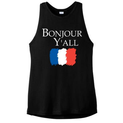 Bonjour Y'all French Parris Ladies PosiCharge Tri-Blend Wicking Tank