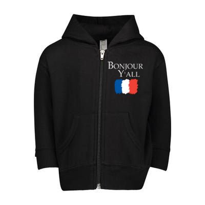 Bonjour Y'all French Parris Toddler Zip Fleece Hoodie