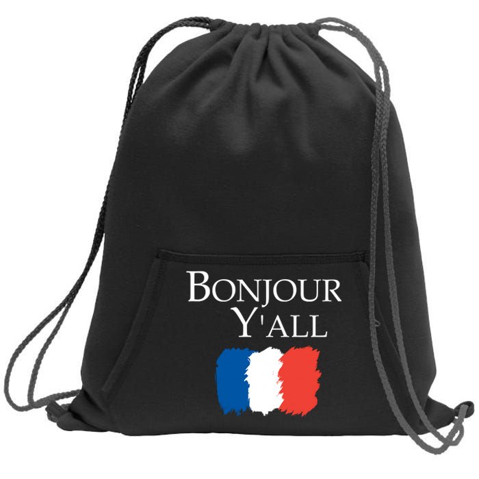 Bonjour Y'all French Parris Sweatshirt Cinch Pack Bag