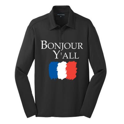 Bonjour Y'all French Parris Silk Touch Performance Long Sleeve Polo