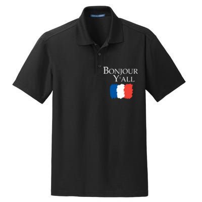 Bonjour Y'all French Parris Dry Zone Grid Polo