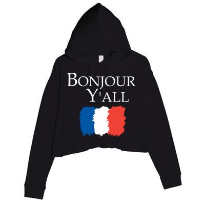 Bonjour Y'all French Parris Crop Fleece Hoodie