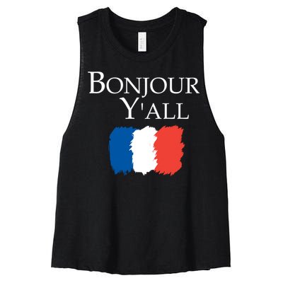 Bonjour Y'all French Parris Women's Racerback Cropped Tank