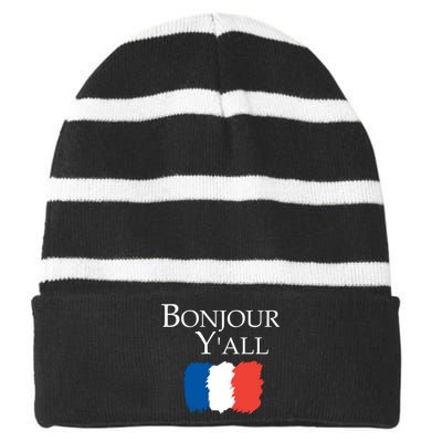 Bonjour Y'all French Parris Striped Beanie with Solid Band