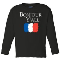 Bonjour Y'all French Parris Toddler Long Sleeve Shirt