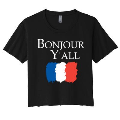 Bonjour Y'all French Parris Women's Crop Top Tee