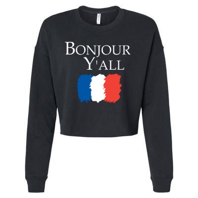 Bonjour Y'all French Parris Cropped Pullover Crew