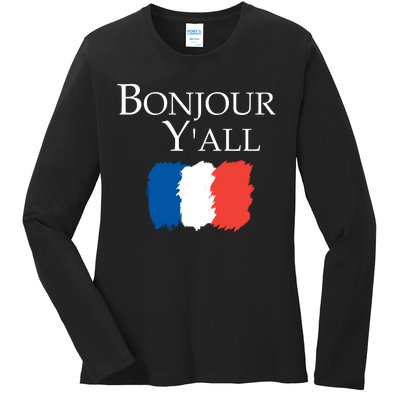 Bonjour Y'all French Parris Ladies Long Sleeve Shirt