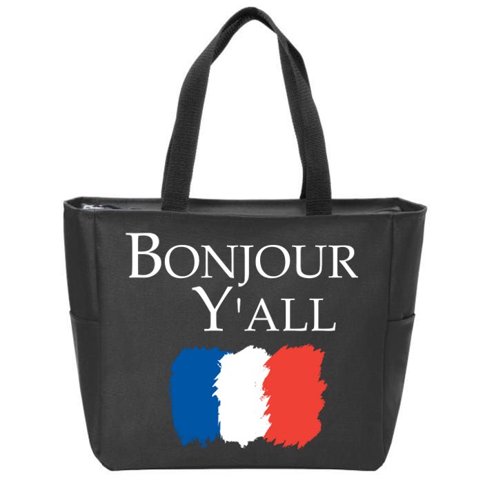 Bonjour Y'all French Parris Zip Tote Bag