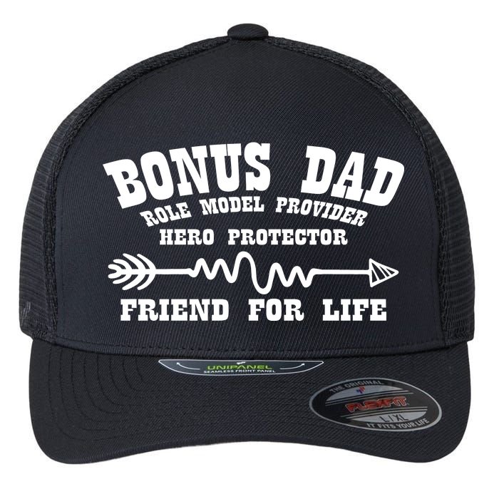 Bonus Dad Friend For Life Flexfit Unipanel Trucker Cap