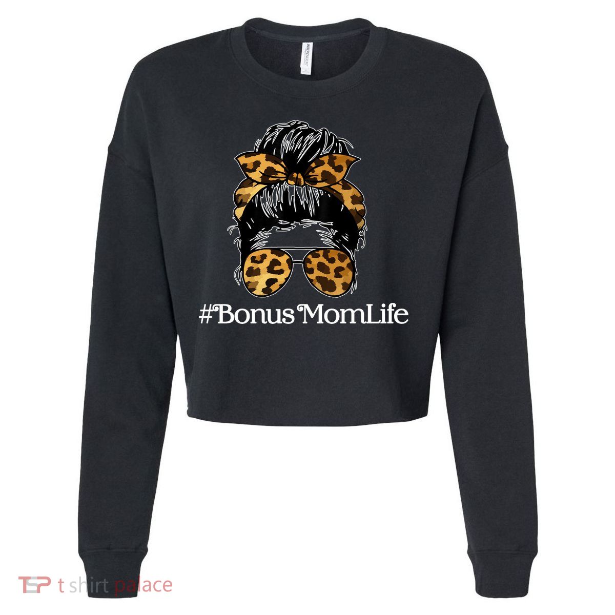 Bonus Mom Life Cropped Pullover Crew