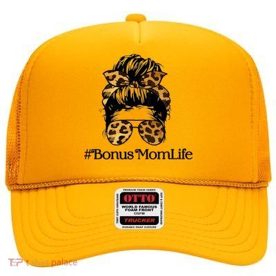 Bonus Mom Life High Crown Mesh Back Trucker Hat