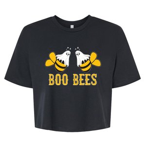 Boo Bees Funny Halloween Bella+Canvas Jersey Crop Tee