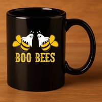 Boo Bees Funny Halloween 11oz C Handle Ceramic Mug