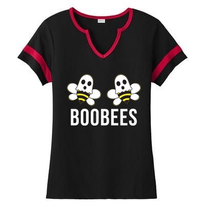 Boo Bees Halloween Boobees Ladies Halftime Notch Neck Tee