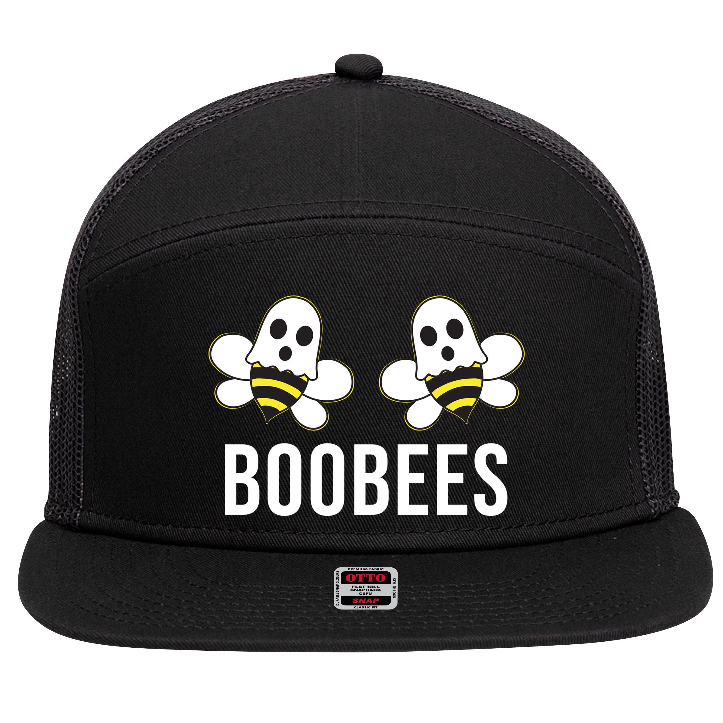 Boo Bees Halloween Boobees 7 Panel Mesh Trucker Snapback Hat